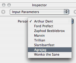 screenshot of a custom Quartz Composer patch's pop-up menu